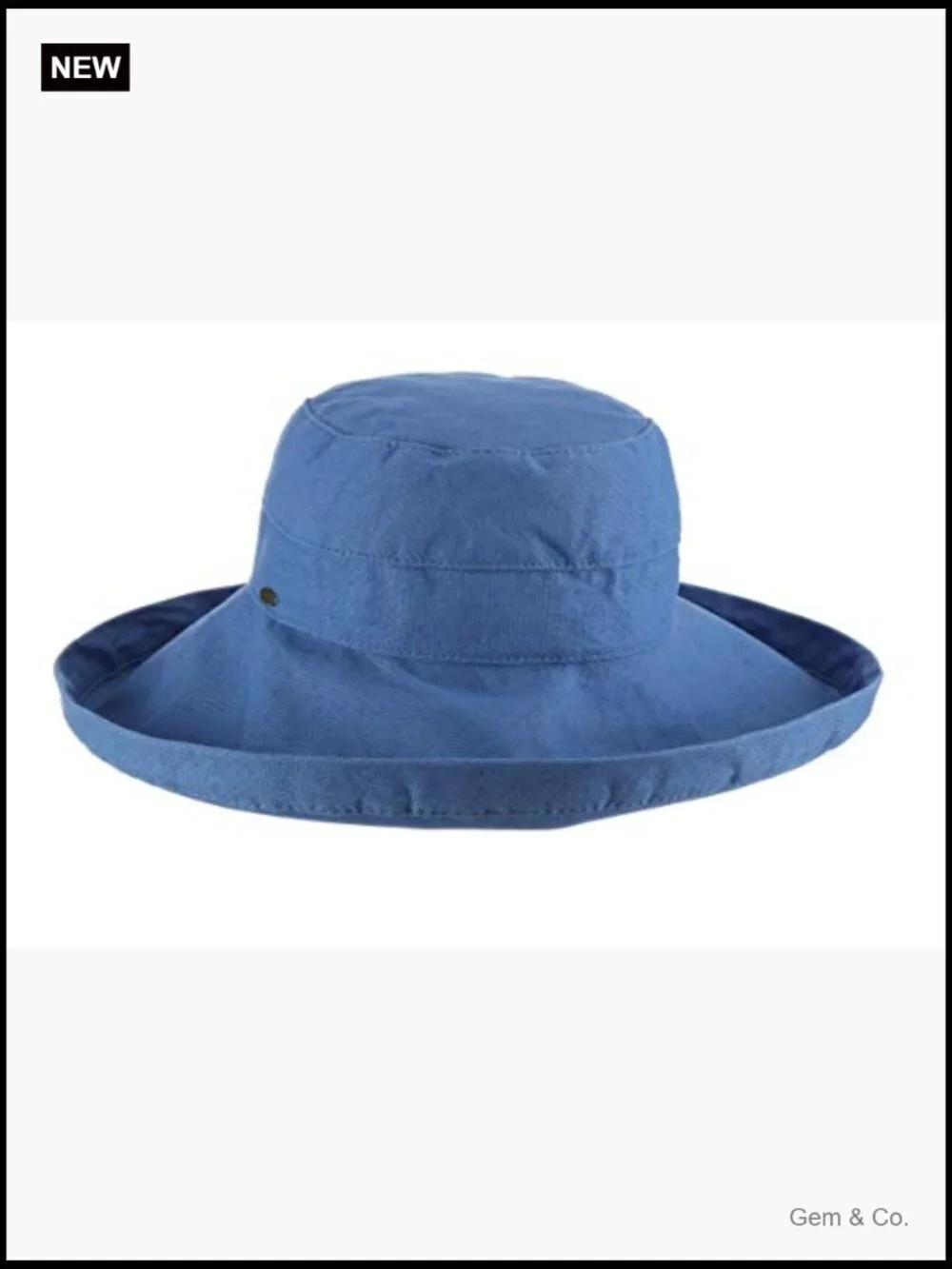 Cotton Big Brim Sun Hat UPF 50+ Adjustable Drawstring Packable Travel